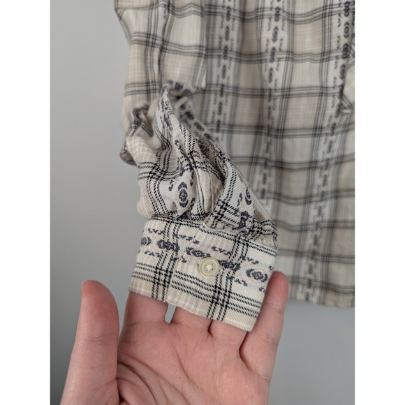 Ann Taylor Loft Plaid Ruffle Tie Neck Blouse Shirt Top Size XXSP Long Sleeve - Picture 7 of 8